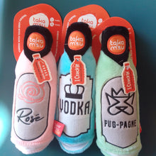 Load image into Gallery viewer, Taka Misu TKM Crinkling Alcoholic Beverages Plush Dog Toy Whiskers