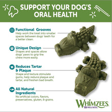 Load image into Gallery viewer, Whimzees Wellness Large Alligator All natural Dog Chew Treat 6 piece Value Bag