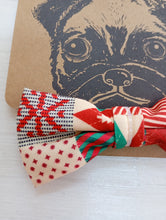 Load image into Gallery viewer, Dog's Life Festive Patchwork Bow-tie (Red) Medium