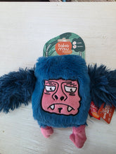 Load image into Gallery viewer, Blue plush toy with pink face on a white surface