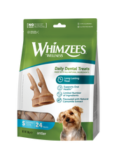 Load image into Gallery viewer, Whimzees Antler All Natural Dog Dental Chew Treats Multipack Three Sizes