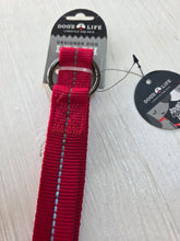 Load image into Gallery viewer, Dog’s Life Supersoft Webbing Double Coupler Leash XL (60cm) – Reflective 2-Dog Splitter | Red