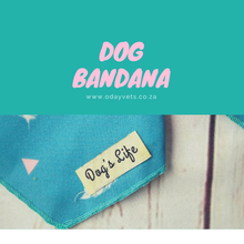 Load image into Gallery viewer, Dog's Life Blue Feather Bandana 3 Sizes