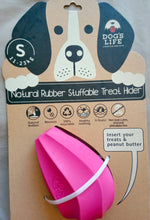 Load image into Gallery viewer, Dog's Life Natural Rubber Stuffable Treat Hider Hot Pink 2 sizes