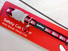 Load image into Gallery viewer, Red Dingo Safety Cat Collar Fish Bone Red