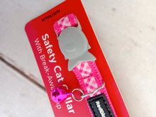 Load image into Gallery viewer, Red Dingo Safety Cat Collar Gingham Hot Pink