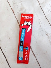 Load image into Gallery viewer, Red Dingo Safety Cat Collar Gingham Turquoise