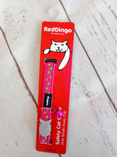 Load image into Gallery viewer, Red Dingo Safety Cat Collar Stars Lime on Hot Pink