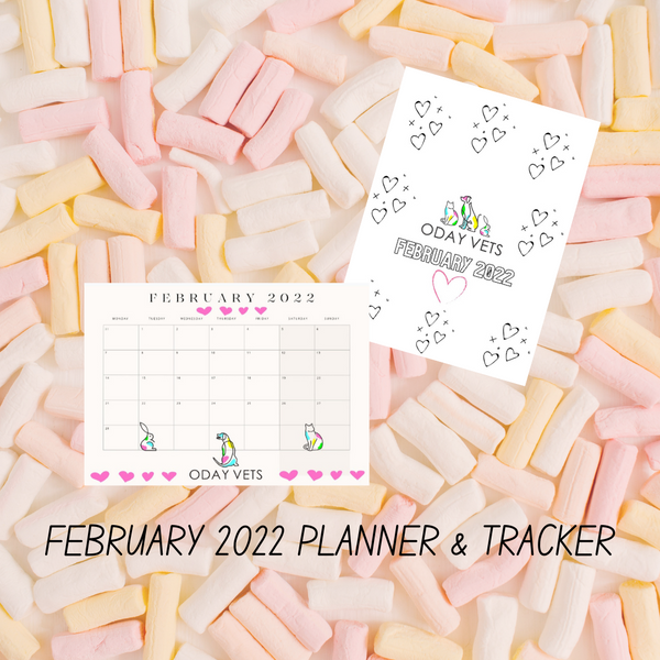 Oday Vets February 2022 - Monthly Planner and Habit Tracker