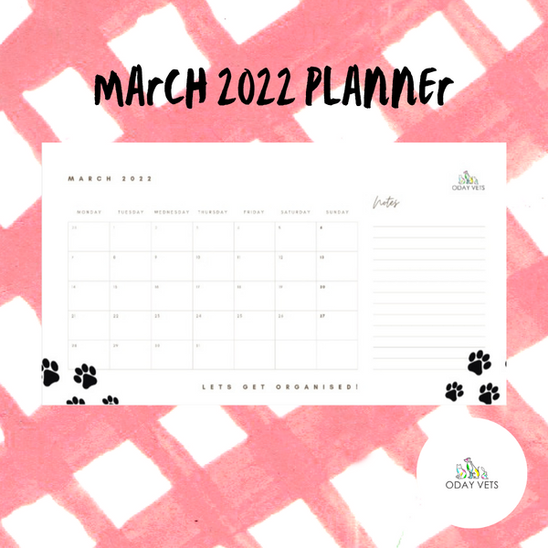 March 2022 Free Monthly Planner