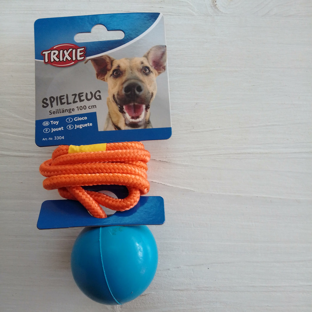 Trixie Rubber Ball on Rope for Dogs