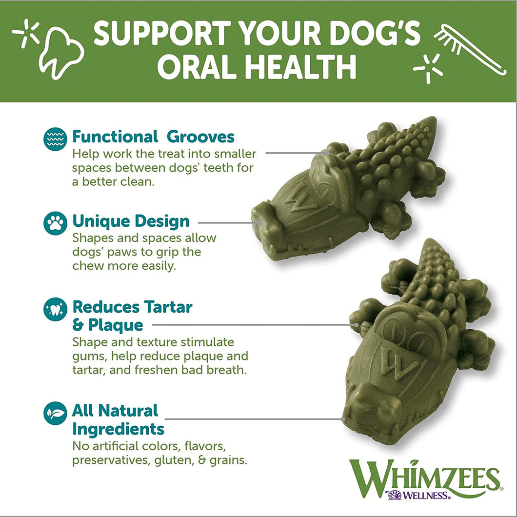 Whimzees Wellness Large Alligator All natural Dog Chew Treat 6 piece Value Bag