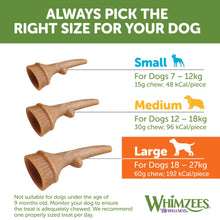 Load image into Gallery viewer, Whimzees Antler All Natural Dog Dental Chew Treats Multipack Three Sizes
