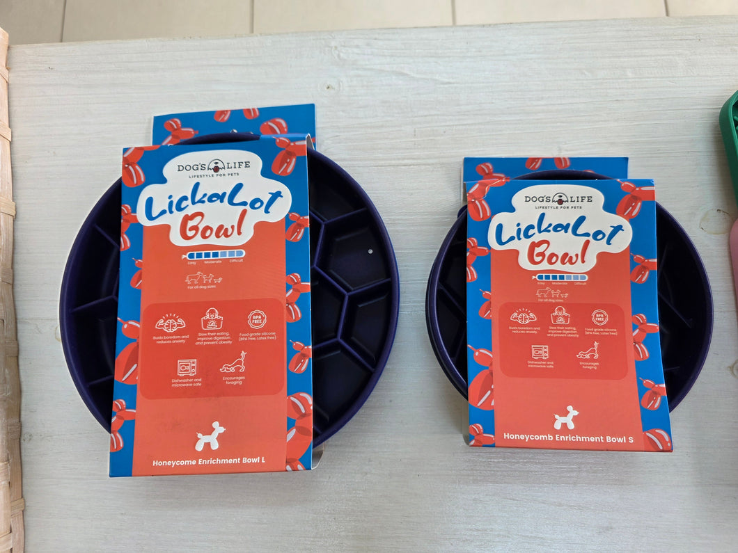 Dog’s Life Lickalot Honeycomb Enrichment Bowl Navy – Lick Mat & Slow Feeder for Dogs