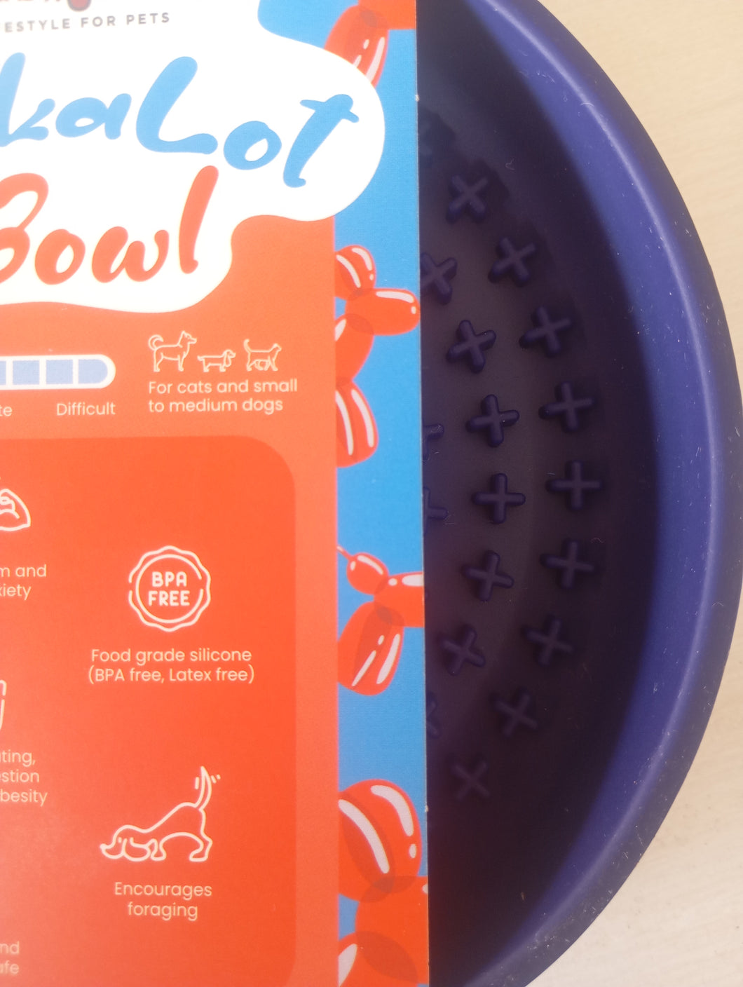 Lickalot Round Pluses Enrichment Bowl for Dogs and Cats