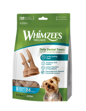 Load image into Gallery viewer, Whimzees Antler All Natural Dog Dental Chew Treats Multipack Three Sizes
