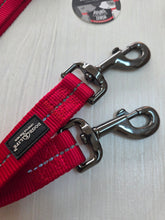 Load image into Gallery viewer, Dog’s Life Supersoft Webbing Double Coupler Leash XL (60cm) – Reflective 2-Dog Splitter | Red
