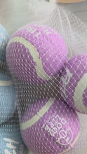 Load and play video in Gallery viewer, Dogs life tennis ball medium toy oday vets pet shop four colours. Three per pack
