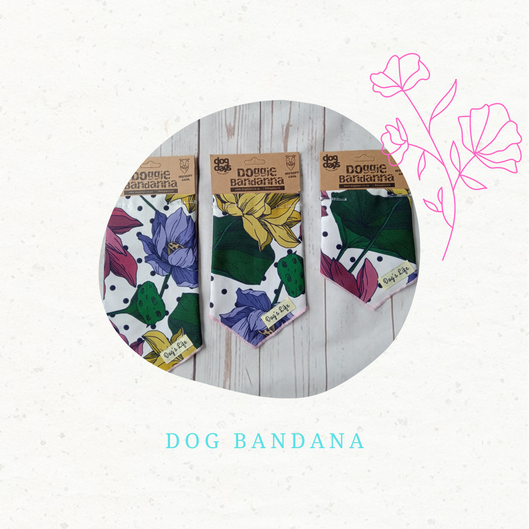 Dog's Life Botanical Lotus Bandana 3 Sizes