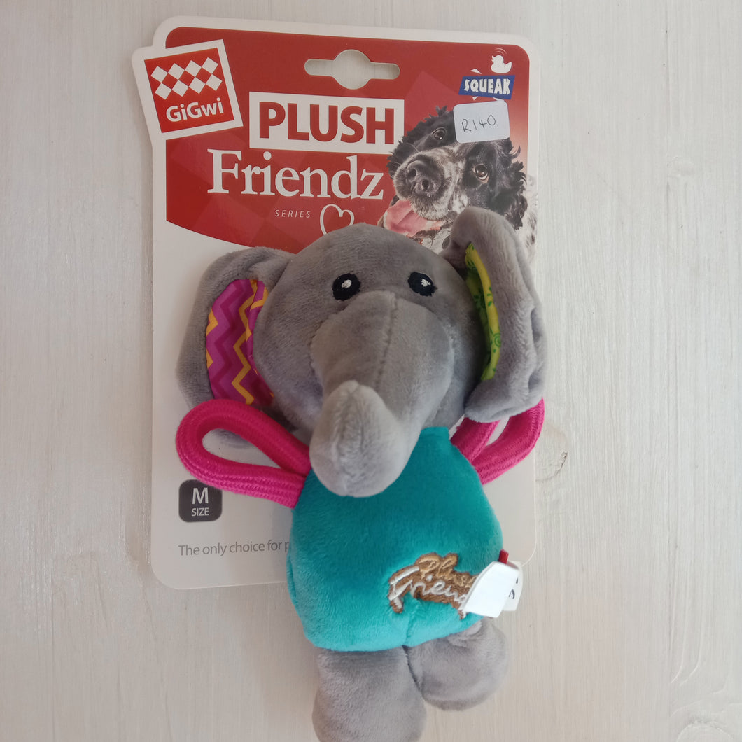 Gigwi Plush Friends Elephant Soft Dog Toy with Squeaker