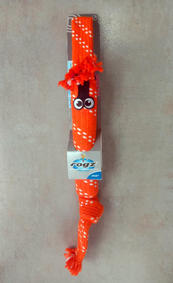 Rogz Scrubz Oral Care Dog Toy Small Medium Large Orange