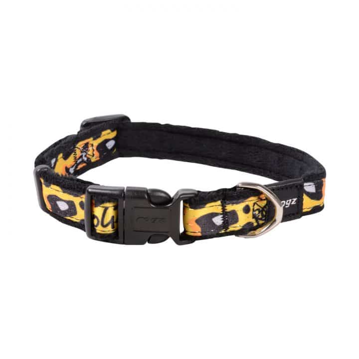 Rogz Classic Fashion Dog Collar Leopard Bone 3 sizes
