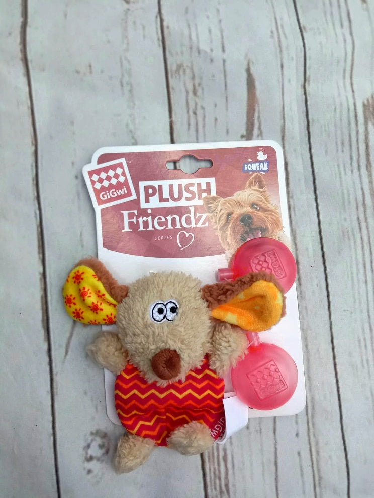 Dog Plush Friendz with Refillable Squeaker Small Dog Toy