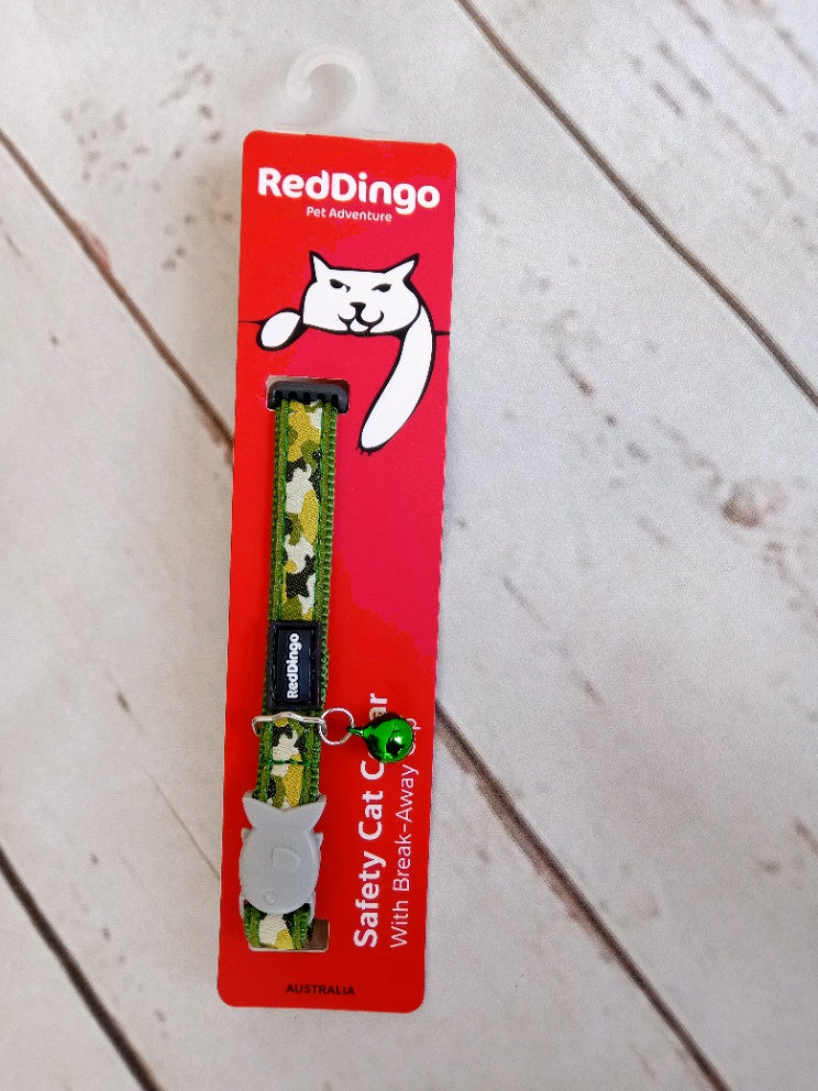 Red Dingo Safety Cat Collar Camouflage Green