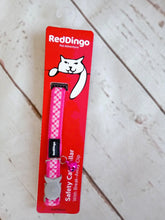 Load image into Gallery viewer, Red Dingo Safety Cat Collar Gingham Hot Pink
