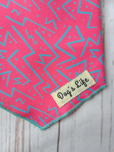 Load image into Gallery viewer, Dog&#39;s Life Chaotic Zig Zag Pink Bandana 3 Sizes
