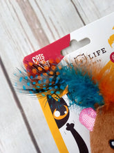 Load image into Gallery viewer, Cat&#39;s Life Indie Bear Cat Toy with Feathers

