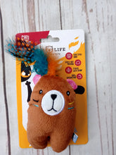 Load image into Gallery viewer, Cat&#39;s Life Indie Bear Cat Toy with Feathers
