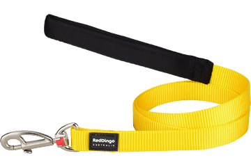 Red Dingo Classic Dog Lead Yellow with Padded Handle