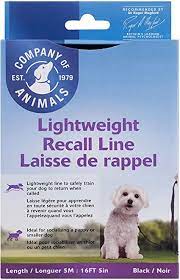 Company of Animals Lightweight Recall Line 5m Black